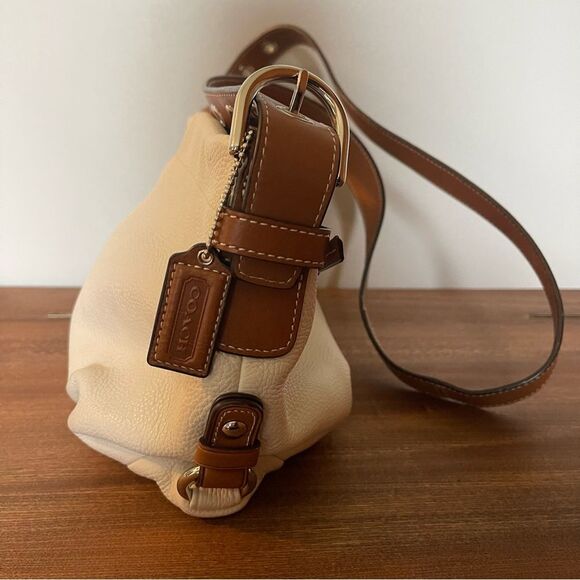Coach Beige Pebble Leather Crossbody / Shoulder Purse - Picture 3 of 5